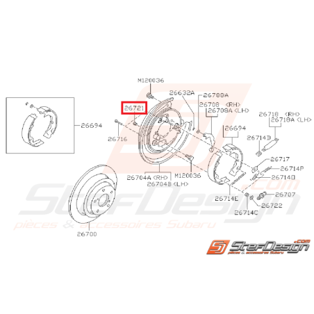 Bouchon frein a main GT 93-00 STI/WRX 01-07