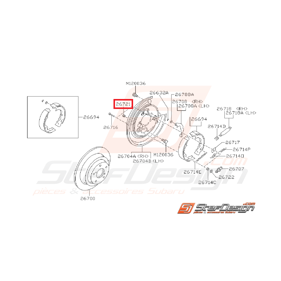 Bouchon frein a main GT 93-00 STI/WRX 01-07