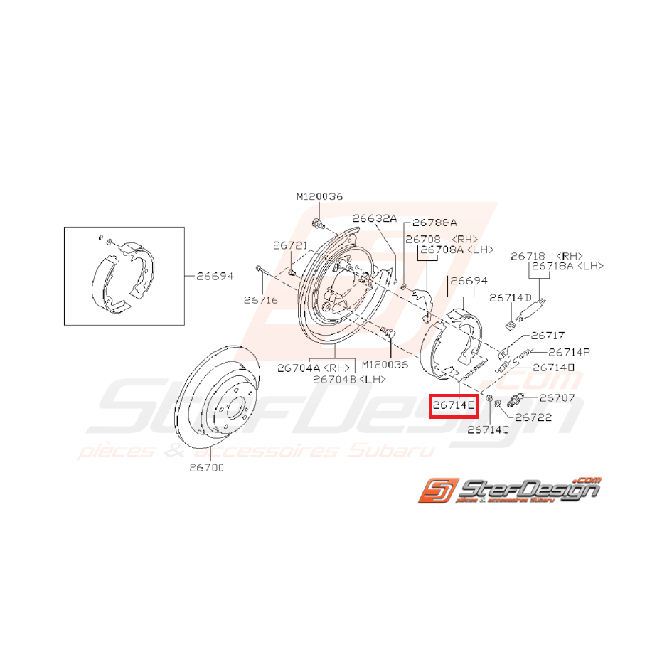 Ressort réglage frein à main GT 97-00 WRX/STI 01-14