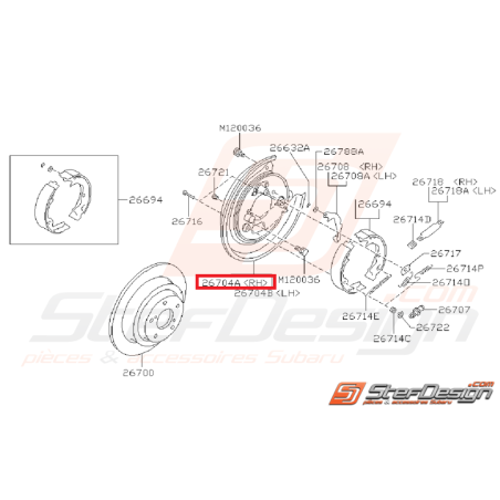Flasque disque arrière (ABS) subaru GT 93-00 /P1 Flasque disque arrière (ABS) subaru GT 93-00 /P1