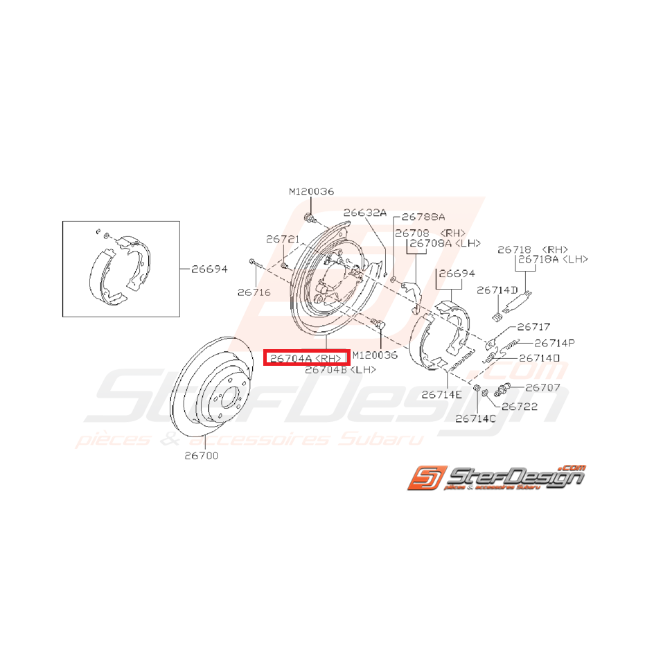 Flasque disque arrière (ABS) subaru GT 93-00 /P1 Flasque disque arrière (ABS) subaru GT 93-00 /P1