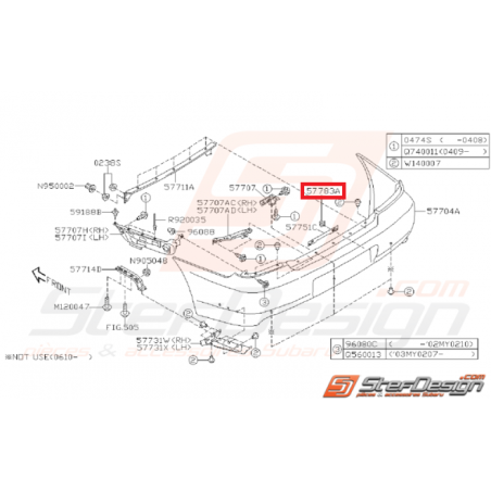 Clips support plaque d'immatriculation WRX/STI 01-07 et GT 93-00