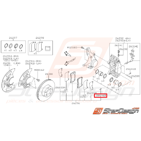 Goupille d'axe de fixation de plaquettes avant et arrière BREMBO STI