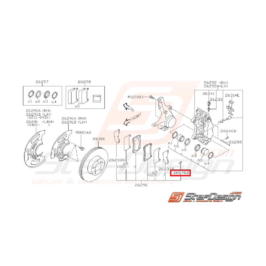 Goupille d'axe de fixation de plaquettes avant et arrière BREMBO STI