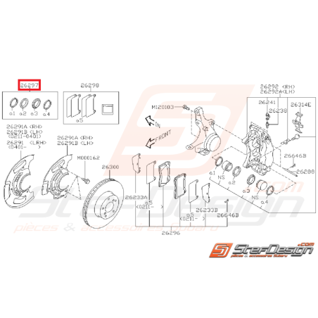 Kit réparation d'étriers avant pour BREMBO subaru impreza STI