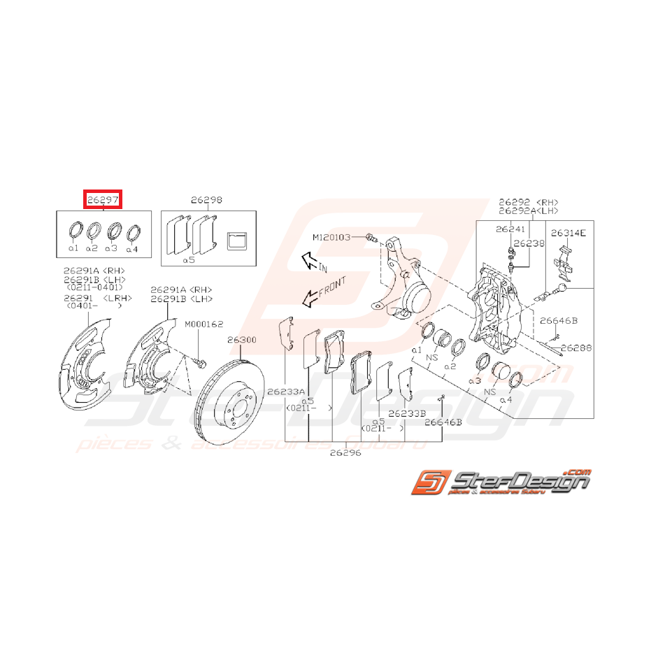 Kit réparation d'étriers avant pour BREMBO subaru impreza STI