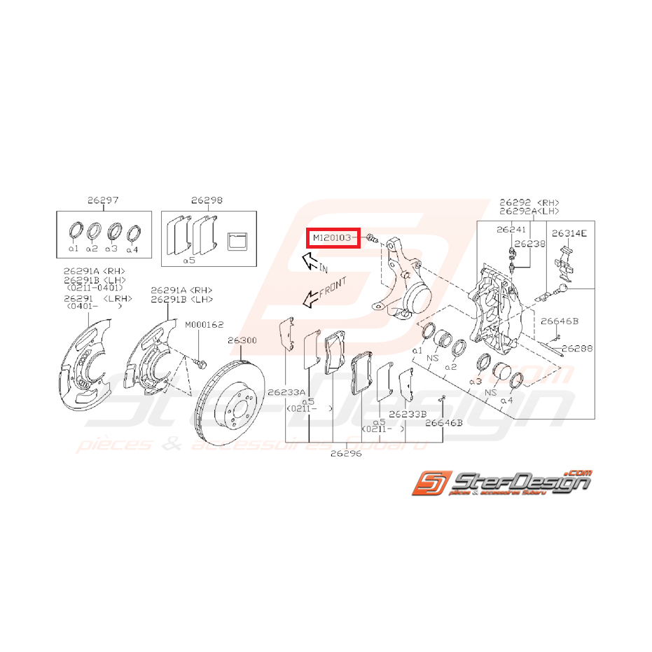 Vis d'étrier avant BREMBO STI (sauf STI 2005)