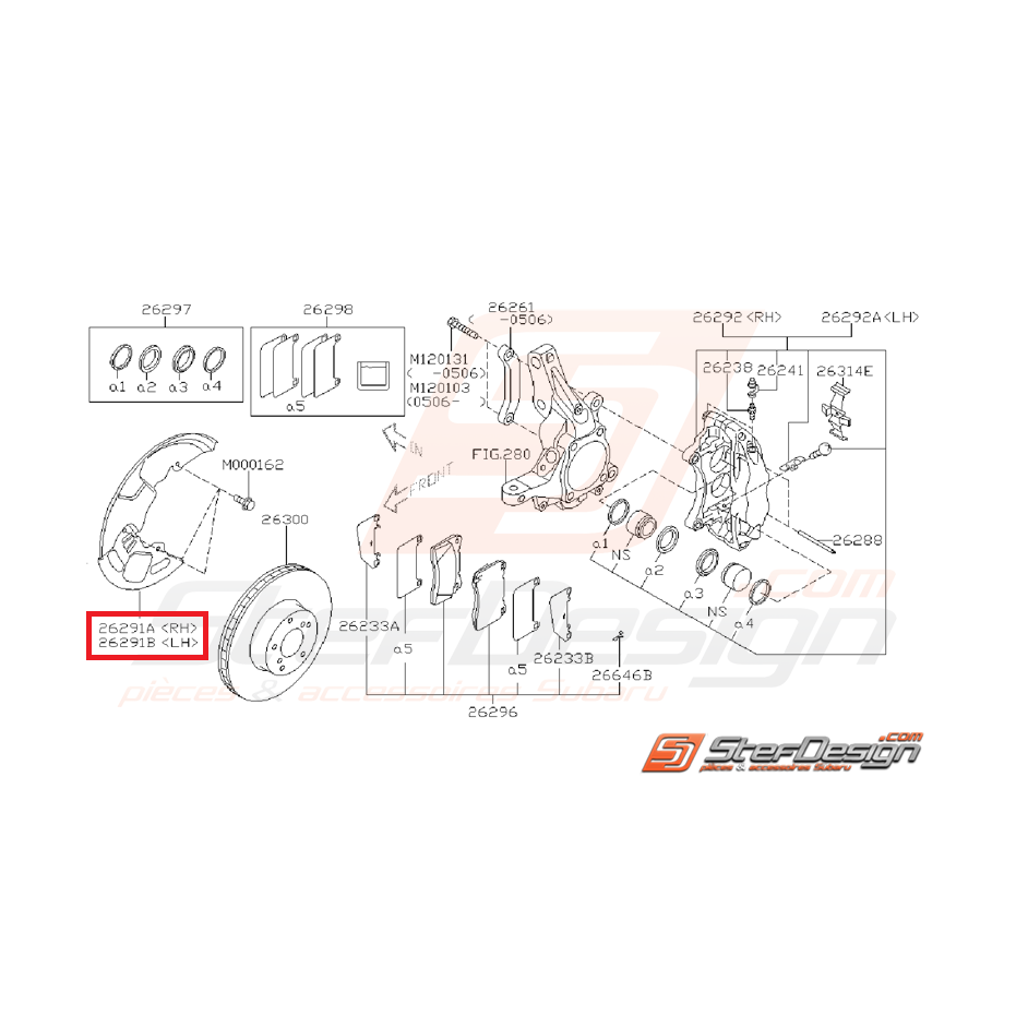 Flasque disque avant subaru STI 06-07