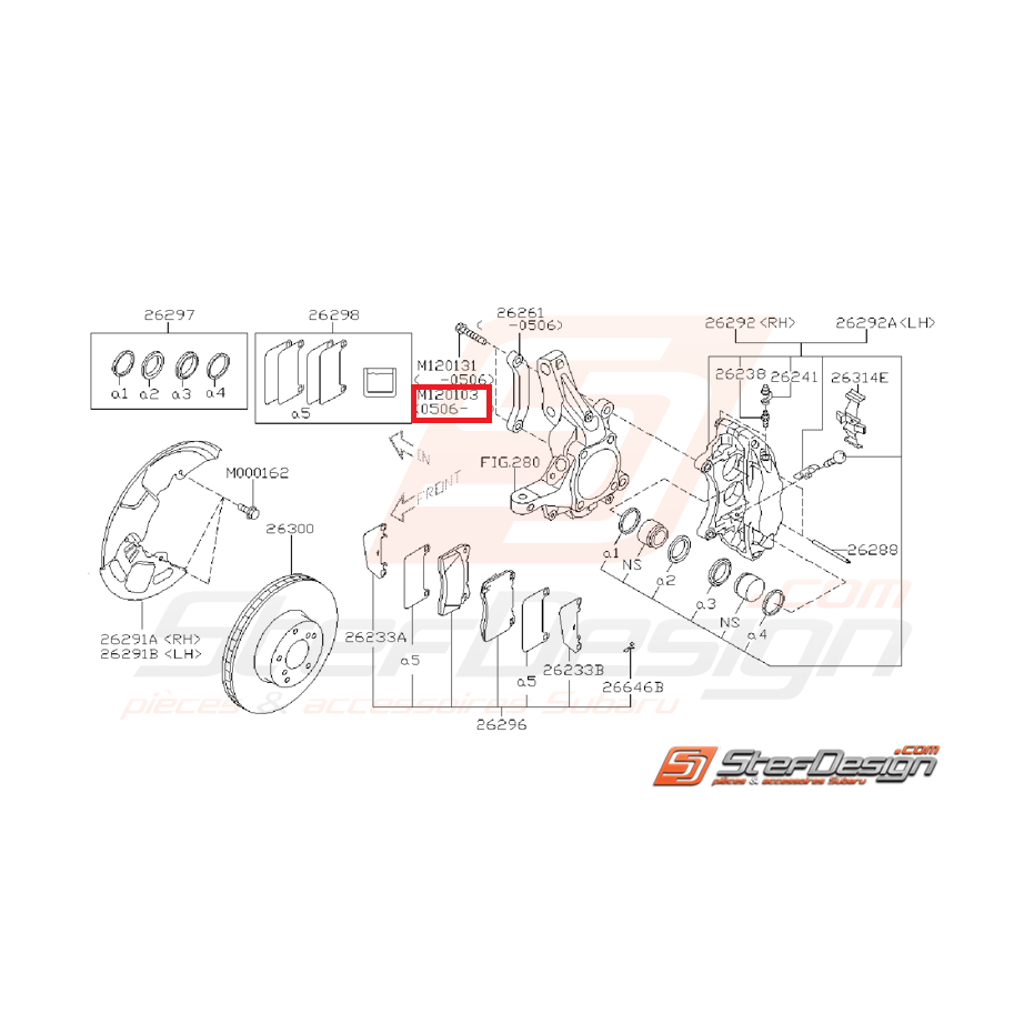 Vis d'étrier avant BREMBO STI (sauf STI 2005)