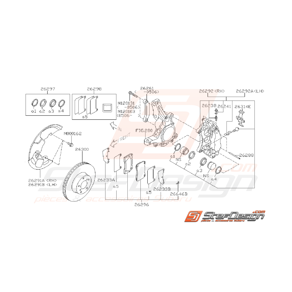 Ensemble frein avant STI 05-07
