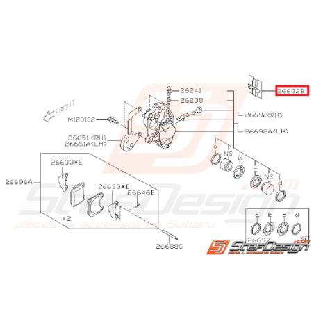 Ressort etrier de frein arriere  BREMBO subaru sti