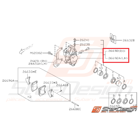 Étrier frein arrière SUBARU STI 01-07