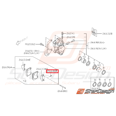 Goupille d'axe de fixation de plaquettes avant et arrière BREMBO STI