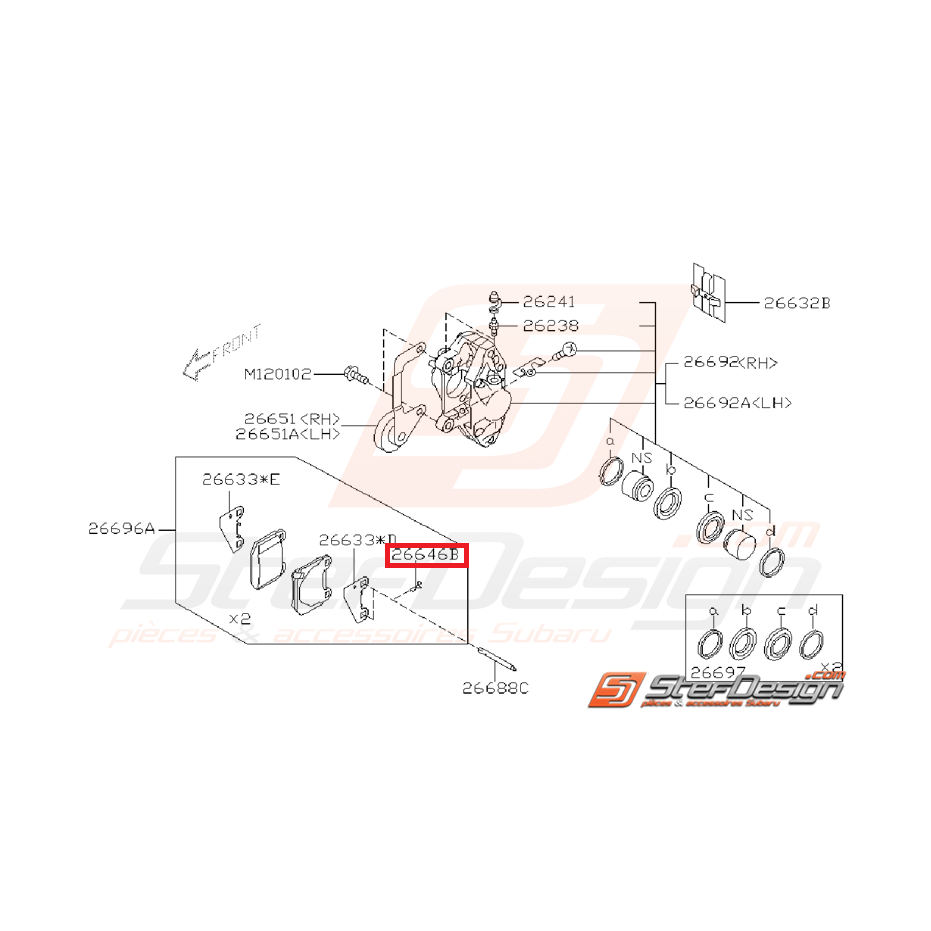 Goupille d'axe de fixation de plaquettes avant et arrière BREMBO STI