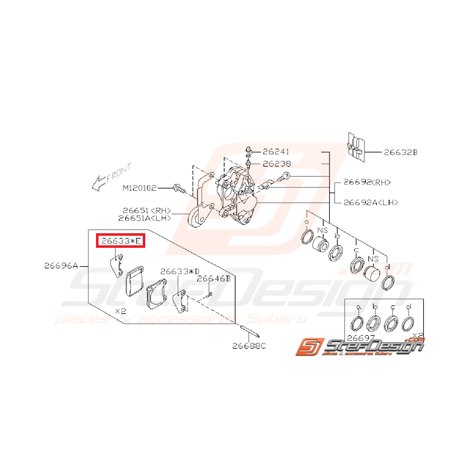 Entretoise (bis) frein arrière STI 01-14