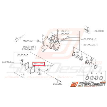 Entretoise frein arrière STI 01-14