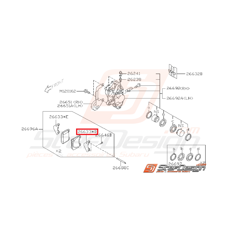 Entretoise frein arrière STI 01-14
