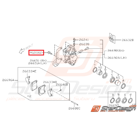 Vis d'étrier arrière BREMBO STI 01-07  