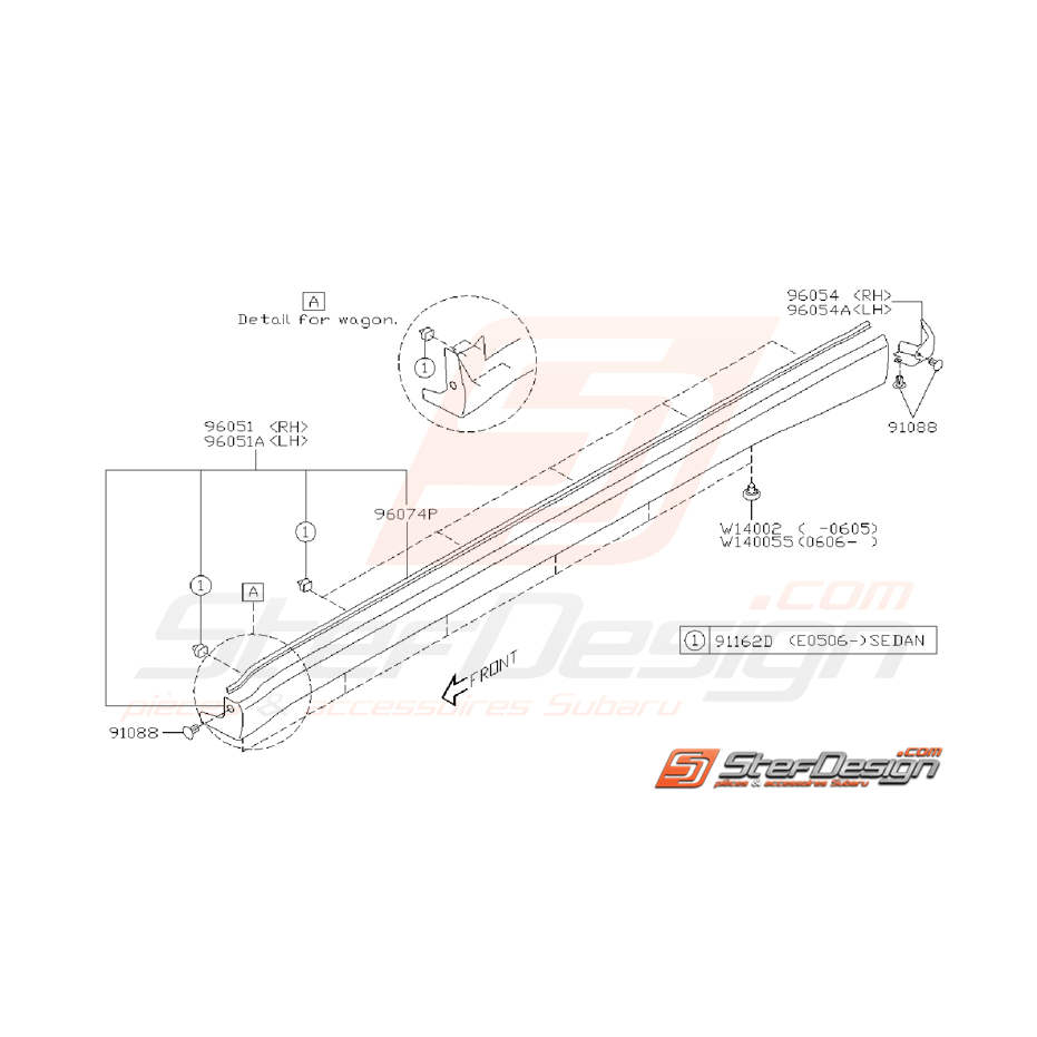 Ensemble Bas De Caisse Subaru WRX 06-07 STI 03-07