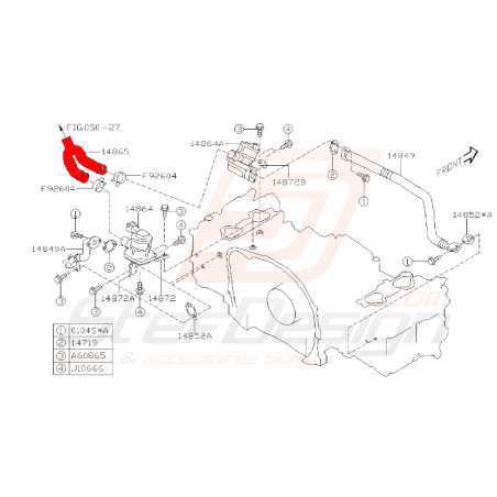 Durite d'aspiration d'air pour STI 2006-2007