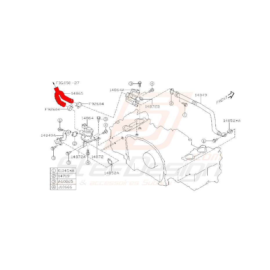 Durite d'aspiration d'air pour STI 2006-2007