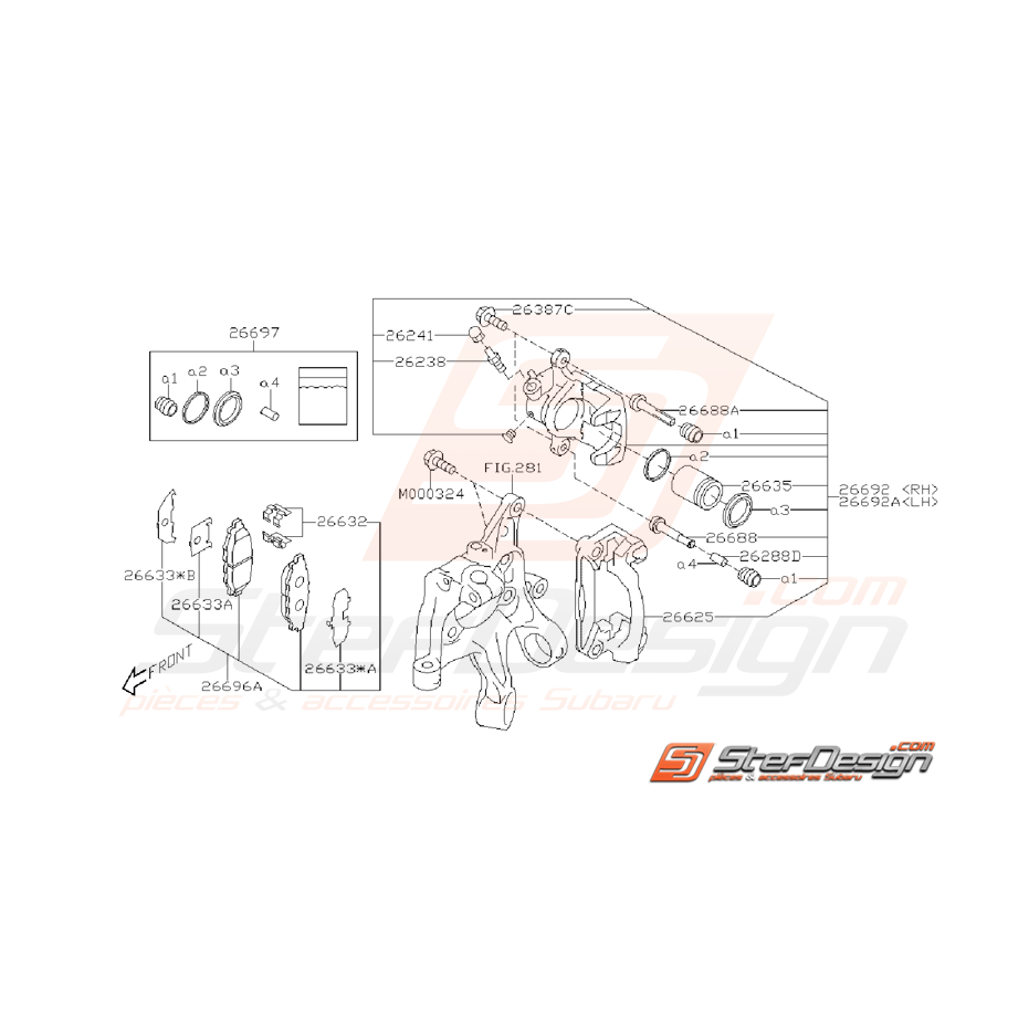 Ensemble frein arrière WRX 08-11
