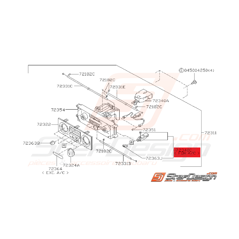 Contacteur de Climatisation Origine Subaru Impreza GT 1997 - 2000