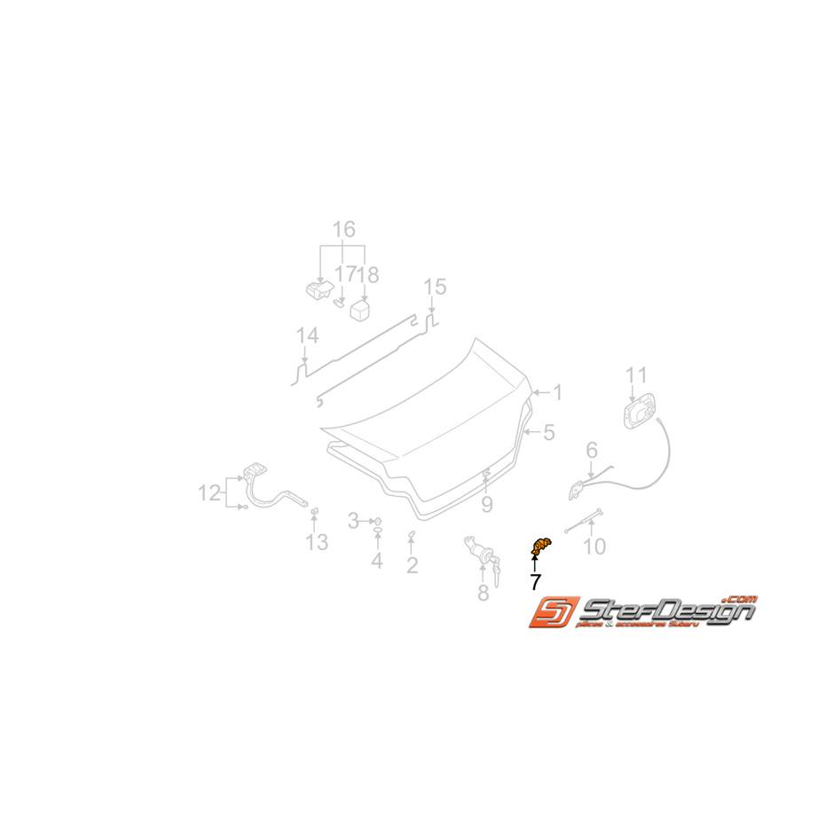 Gâche coffre WRX/STI 03-05 Gâche coffre WRX/STI 03-05