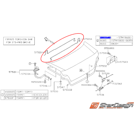 Barre de torsion coffre WRX/STI 01-02