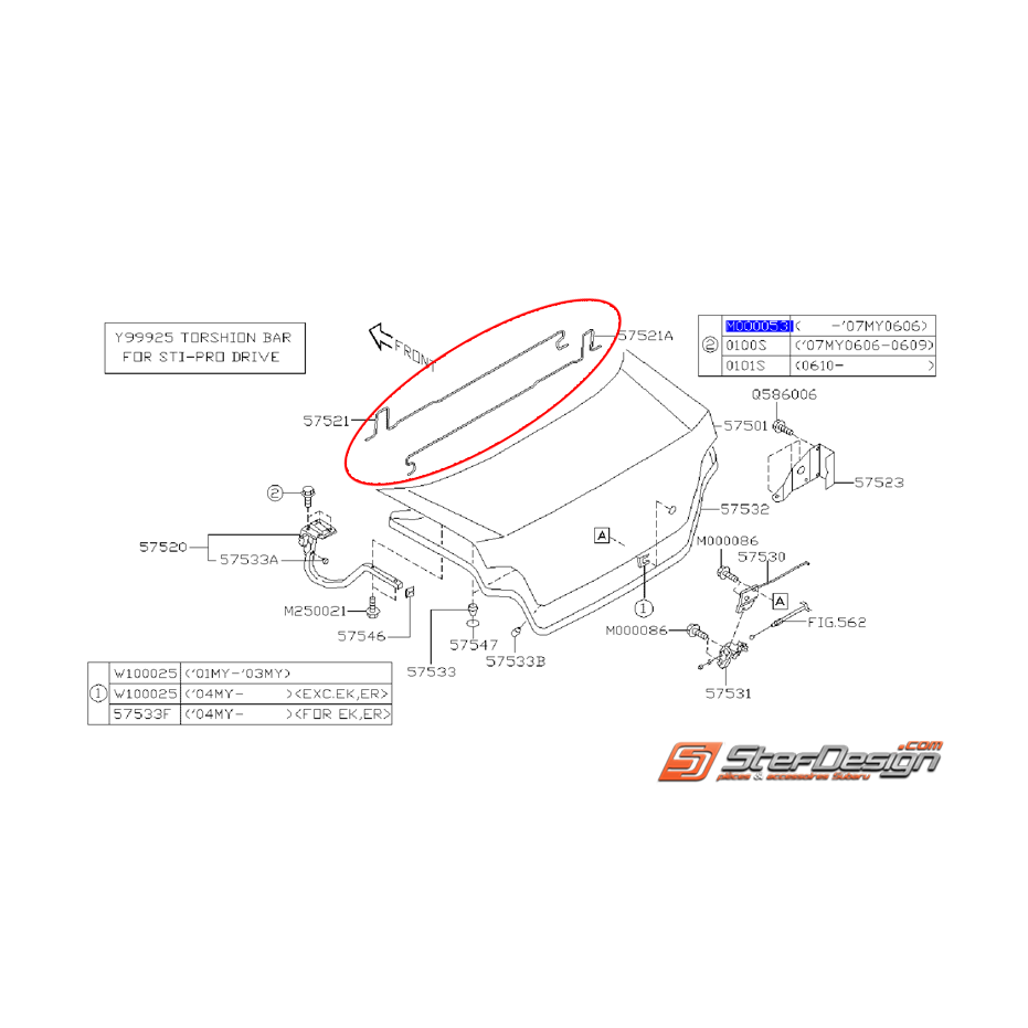 Barre de torsion coffre WRX/STI 01-02