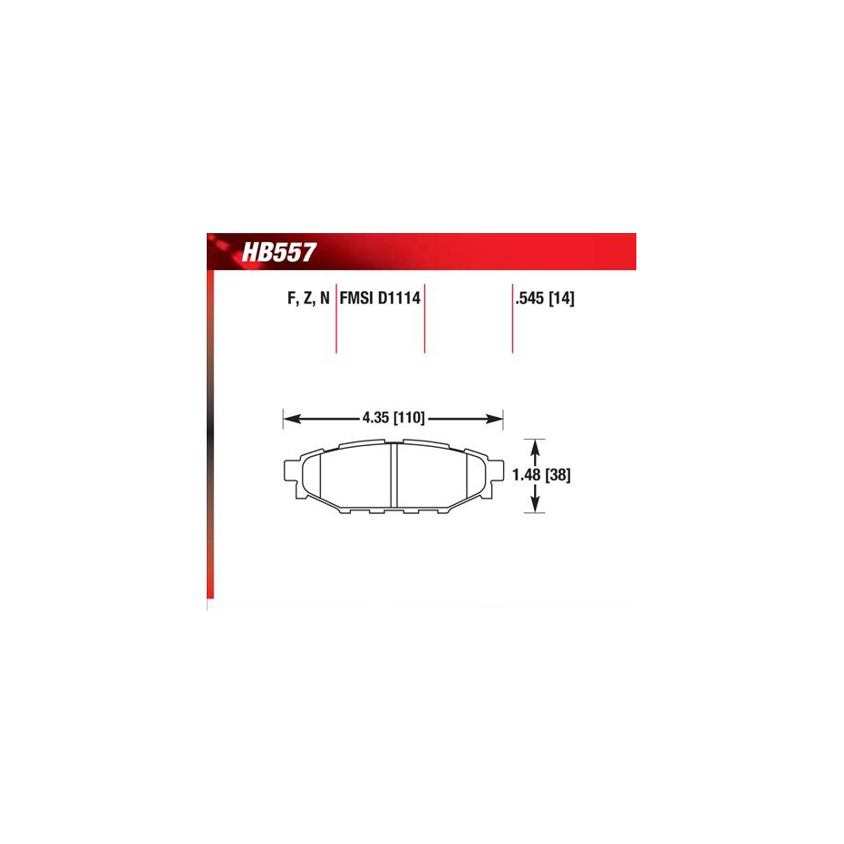 Kit plaquettes arrière HAWK HP+ subaru WRX 08-10 BRZ 13-16