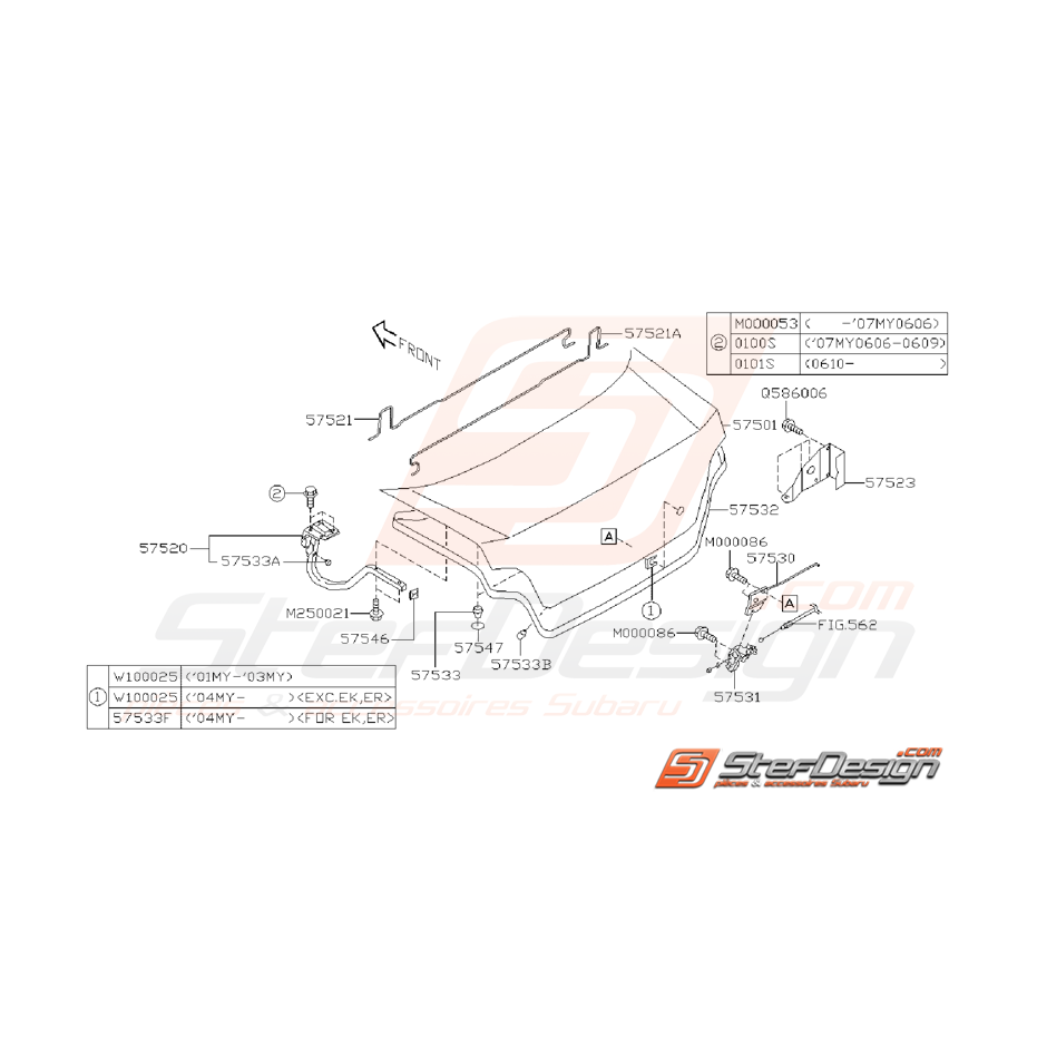 Ensemble coffre WRX/STI 03-07