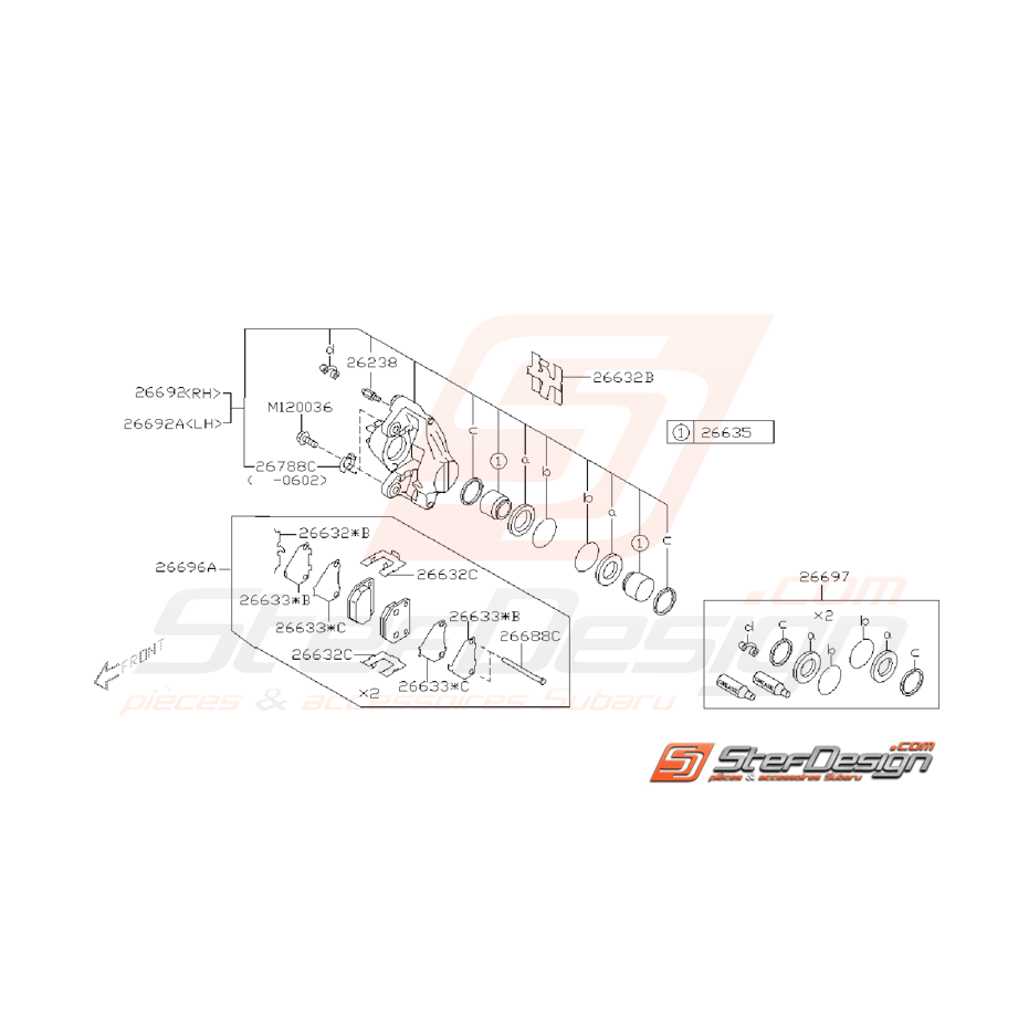 Ensemble frein arrière WRX 01-07