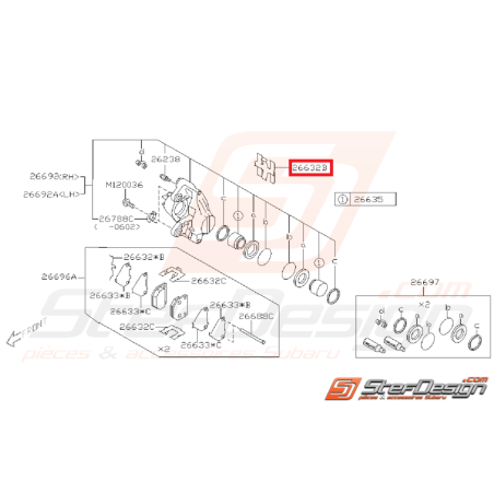 Ressort croisé frein arrière WRX 01-07