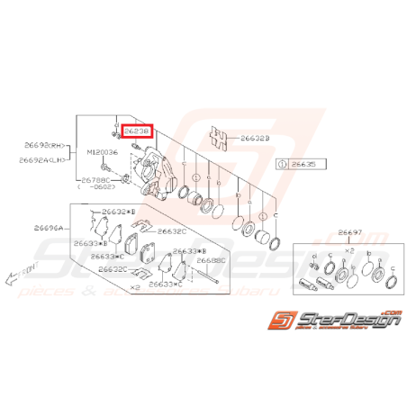 Vis de purge pour étrier arrière 2 pistons WRX 