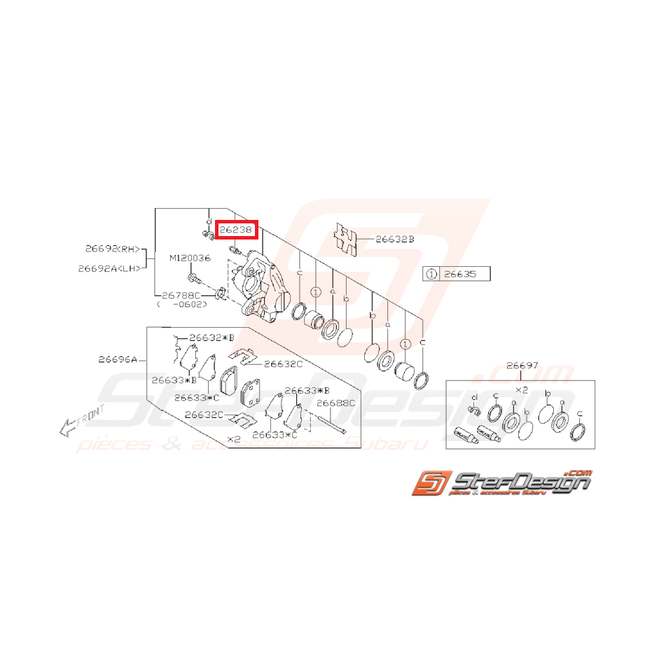 Vis de purge pour étrier arrière 2 pistons WRX 