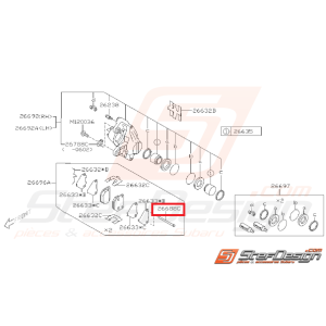 Axe fixation garniture plaquette de frein arrière WRX 01-07