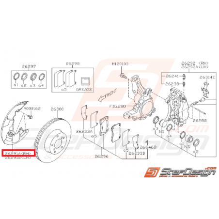 Flasque disque avant subaru STI 08-14