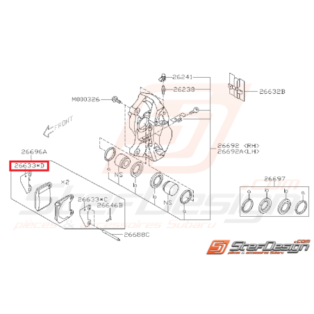 Entretoise frein arrière STI 01-14