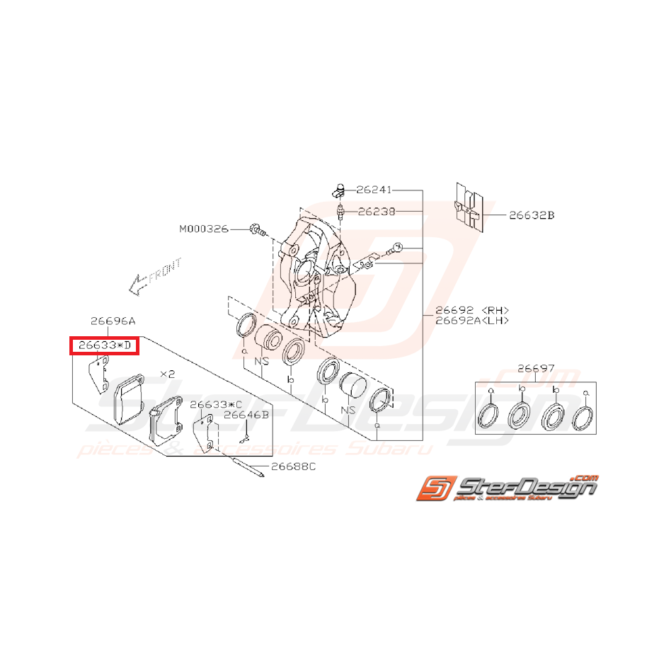 Entretoise frein arrière STI 01-14