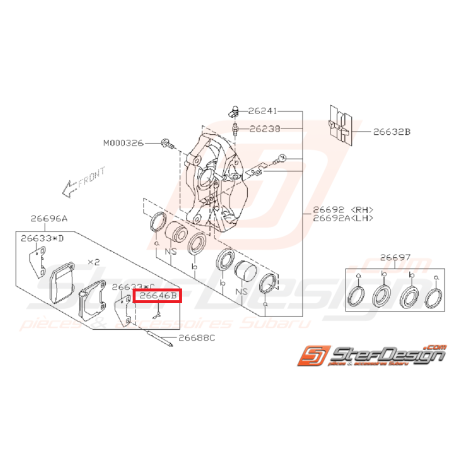 Goupille d'axe de fixation de plaquettes avant et arrière BREMBO STI