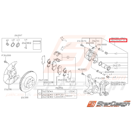 Etrier avant WRX 08-11