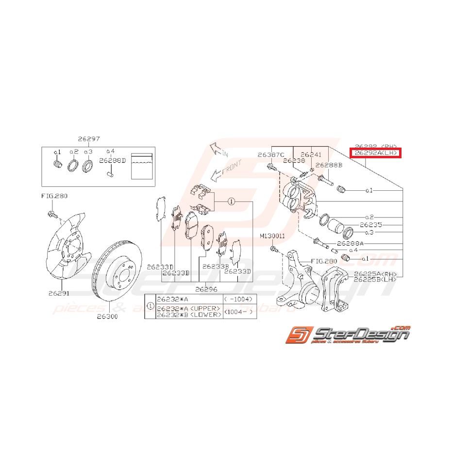 Etrier avant WRX 08-11 Etrier avant WRX 08-11
