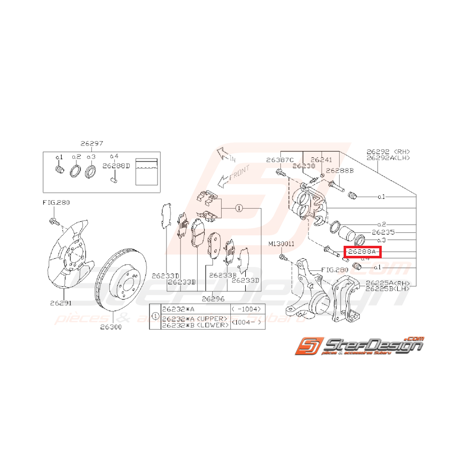 Axe fixation plaquette WRX 08-11 Axe fixation plaquette WRX 08-11