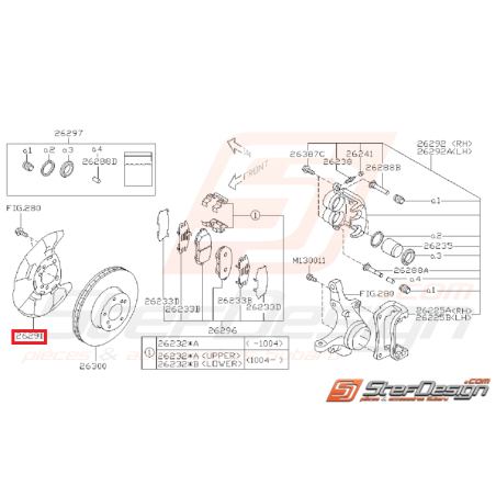 Flasque disque avant subaru WRX 08-11