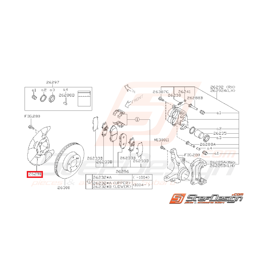 Flasque disque avant subaru WRX 08-11