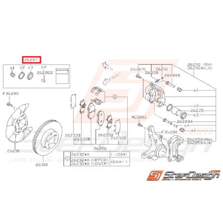 Kit réparation d'étriers avant 2 pistons subaru WRX 08-11 BRZ