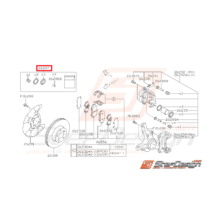Kit réparation d'étriers avant 2 pistons subaru WRX 08-11 BRZ Kit réparation d'étriers avant 2 pistons subaru WRX 08-11 BRZ