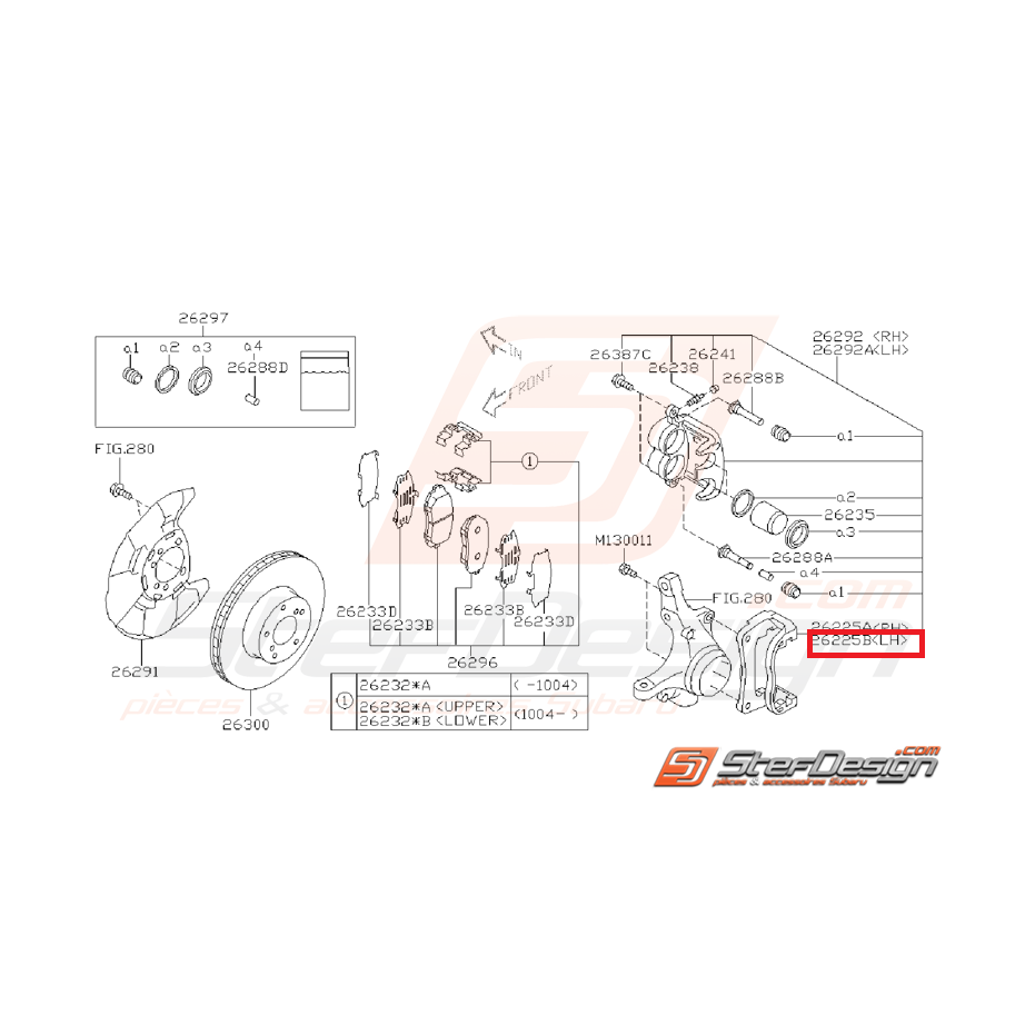 Support étrier frein arrière WRX 08-11 Support étrier frein arrière WRX 08-11