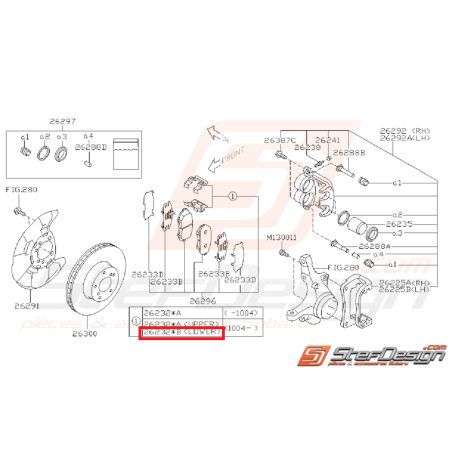 Ressort Inférieur Frein Avant Subaru WRX 2010 - 2011